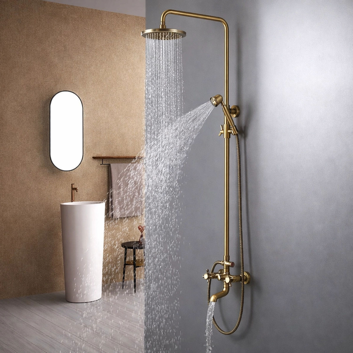 Colonne bain douche bronze Plétor